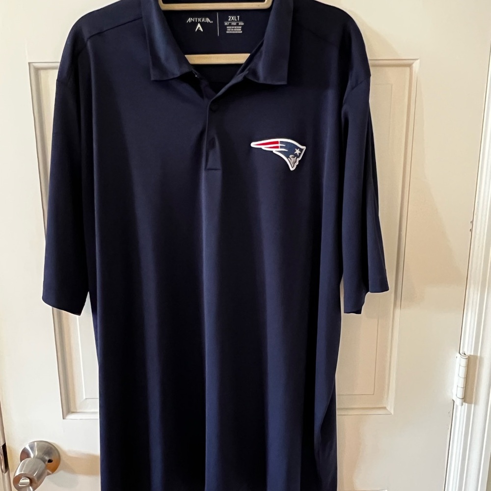 2XLT Men's New England Patriot’s Blue Polo Shirt with Logo